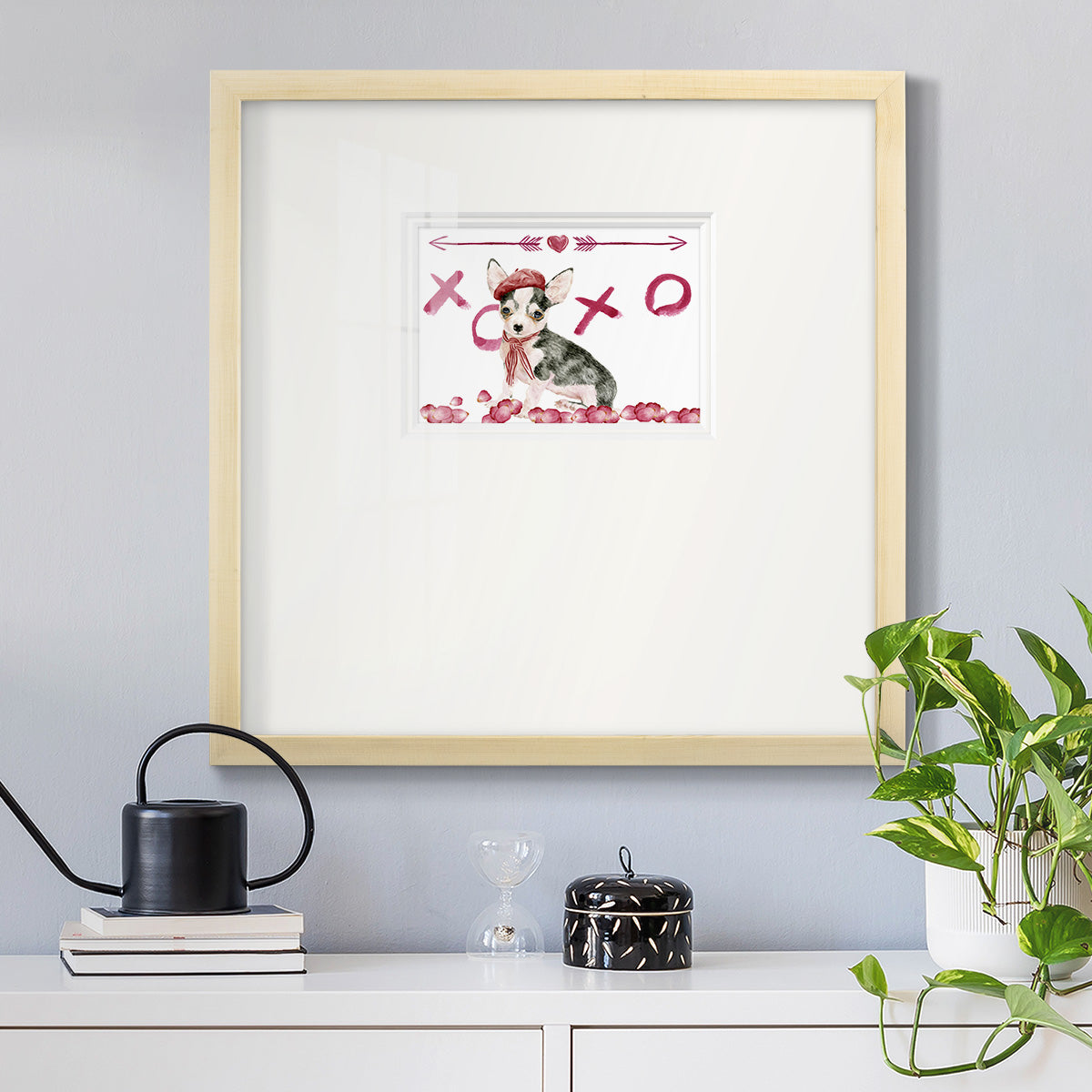 Puppy Valentine Collection A Premium Framed Print Double Matboard