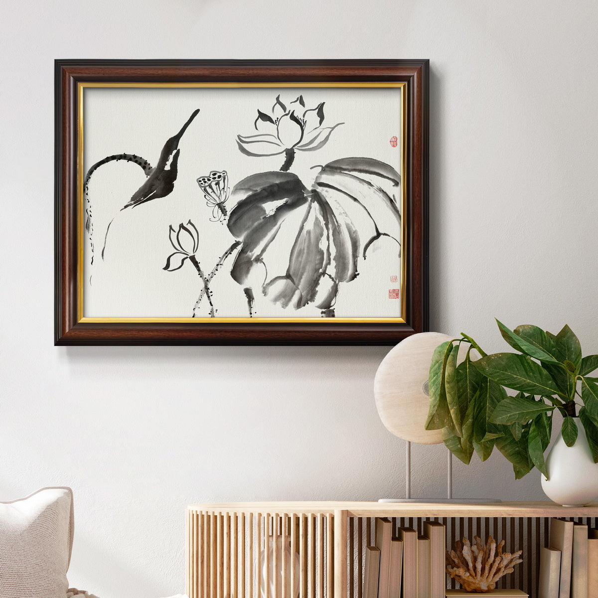 Lotus Study I Premium Framed Canvas- Ready to Hang