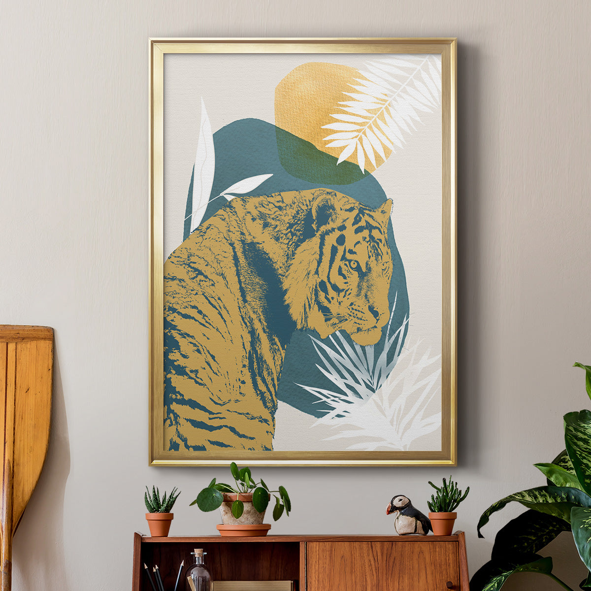 Jungle Cat I - Modern Framed Canvas Print