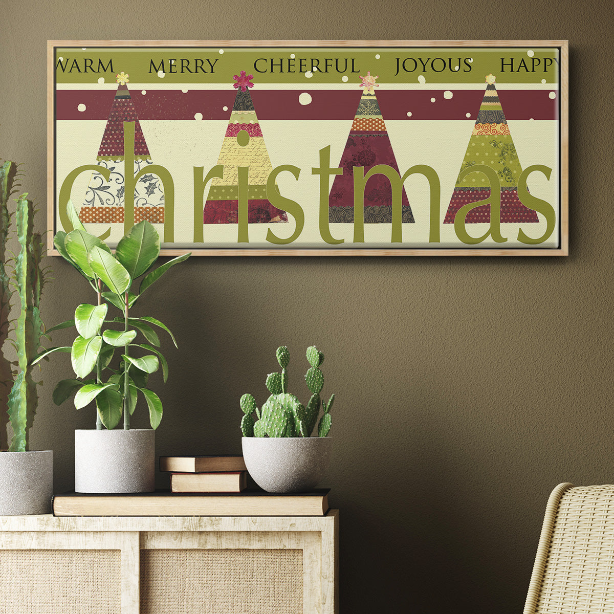 Happy Merry Joyous - Floater Framed Canvas Print