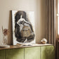 Canvas art print of a stylized female figure with soft tones and elegant posture styled in a home decor setting.