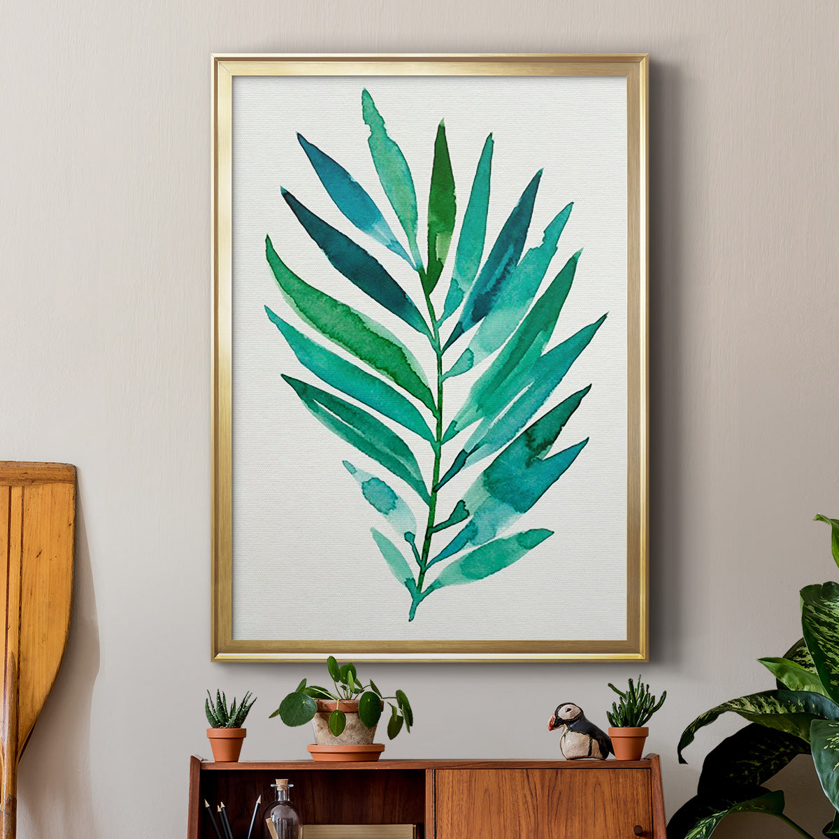 Palm Frond Flow I - Modern Framed Canvas Print