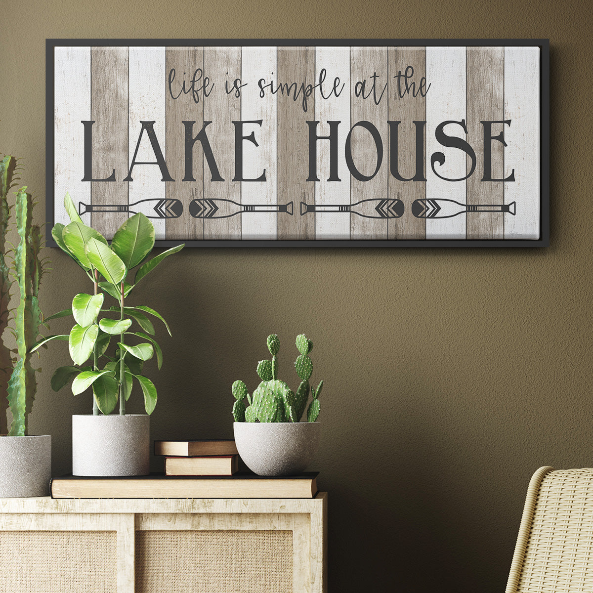 Simple at the Lake House - Floater Framed Canvas Print