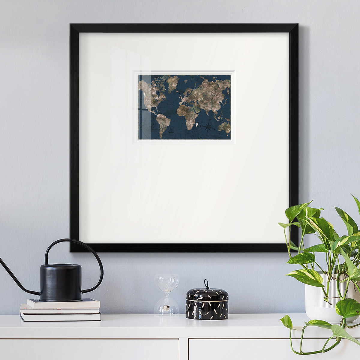 Navy Atlas Premium Framed Print Double Matboard