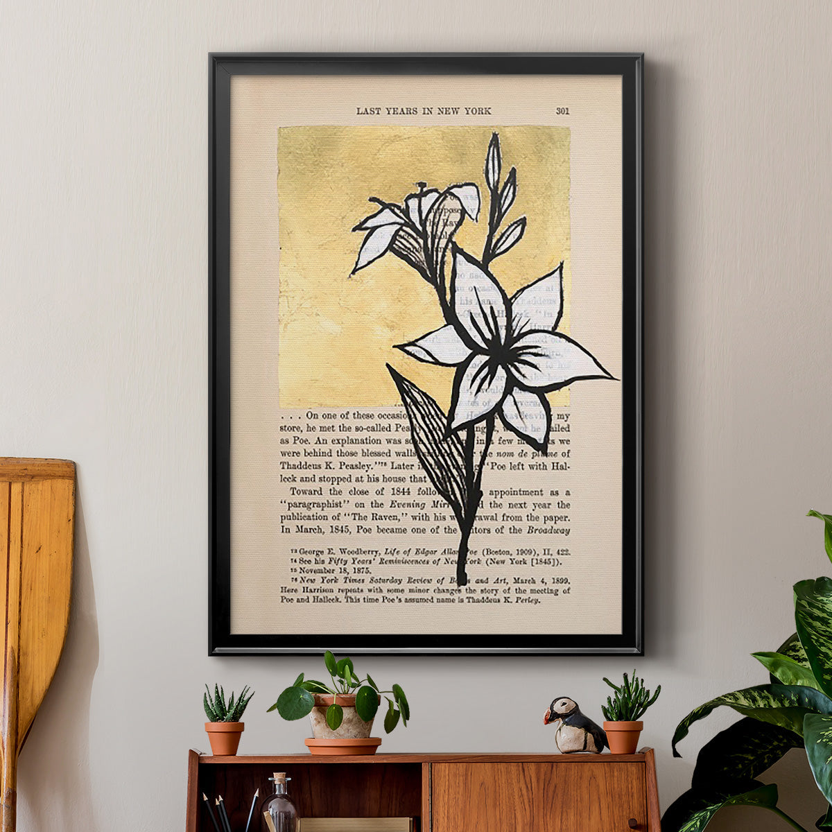 Floral Diary I - Modern Framed Canvas Print