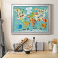 Children's World Map Premium Classic Framed Canvas - Ready to Hang