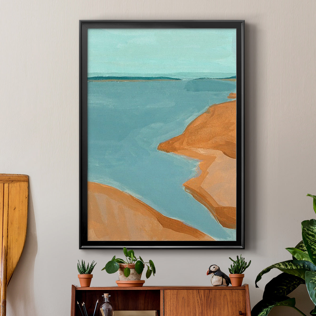 Out on the Sandbar I - Modern Framed Canvas Print