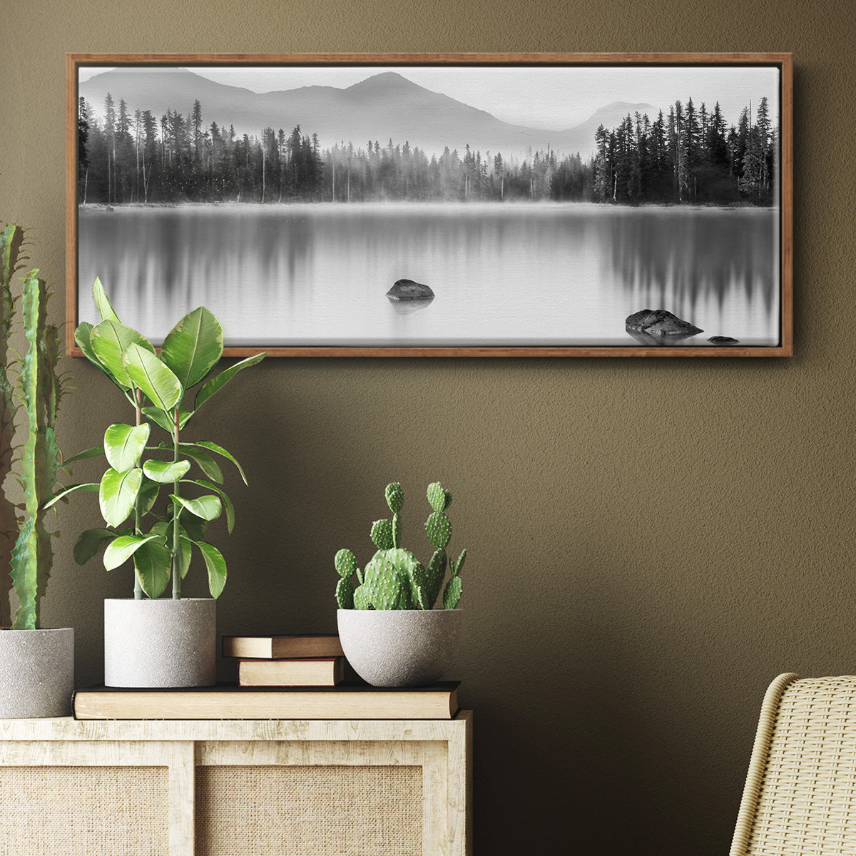 Mountain Reflection - Floater Framed Canvas Print