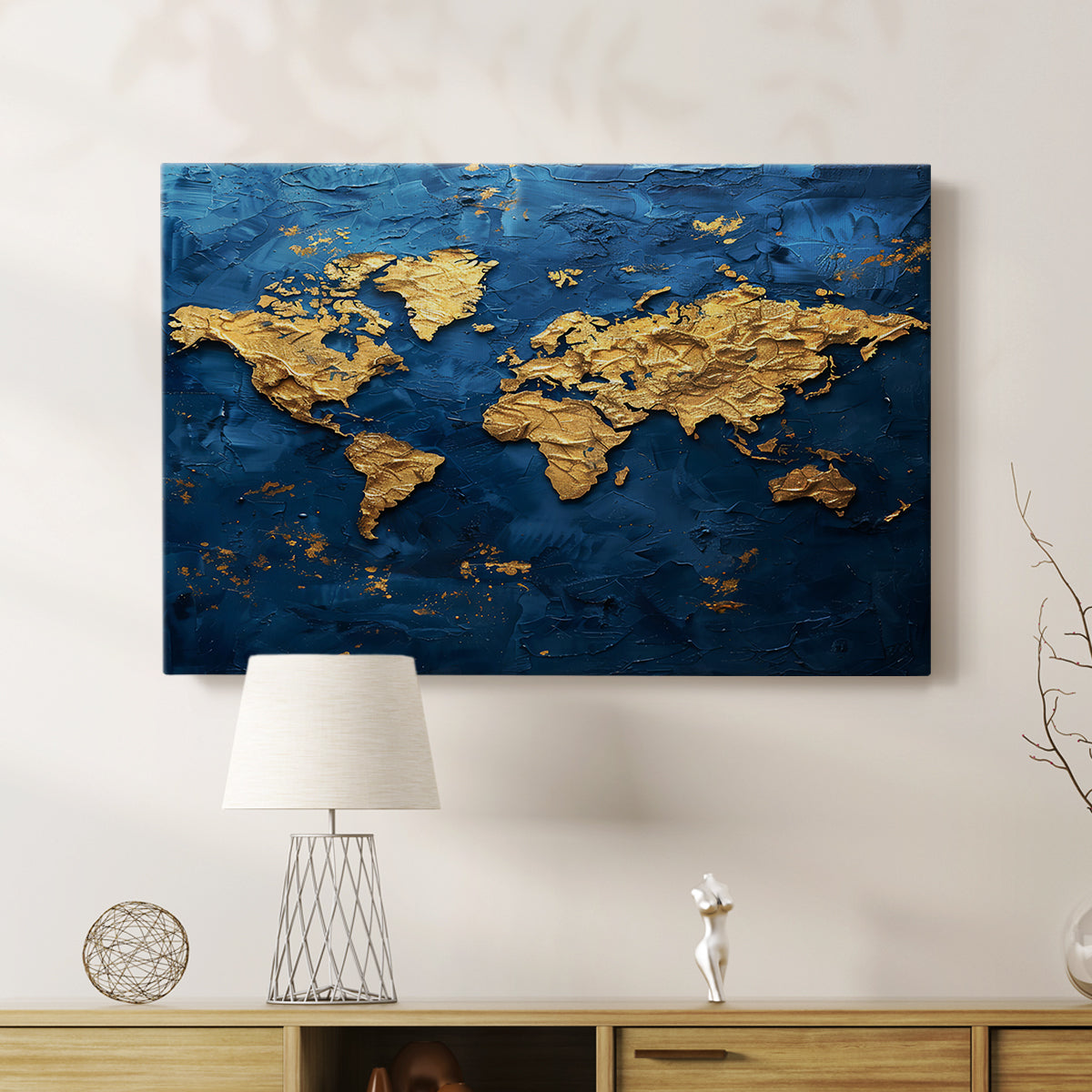 Impasto Map - Canvas Art Print