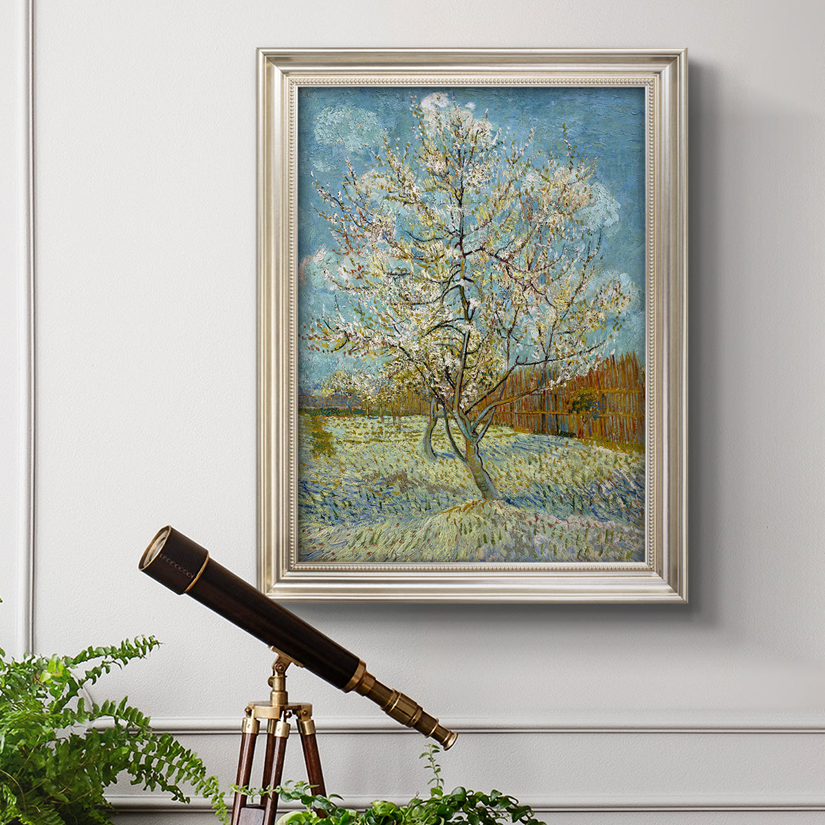  The Pink Peach Tree - Ornate Framed Canvas Print