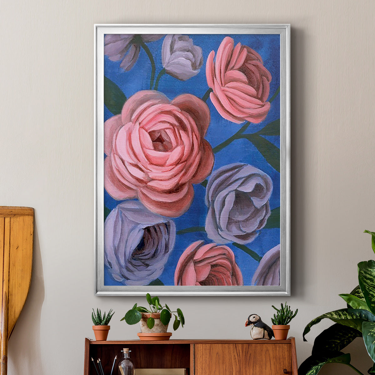 Layered Petals II - Modern Framed Canvas Print