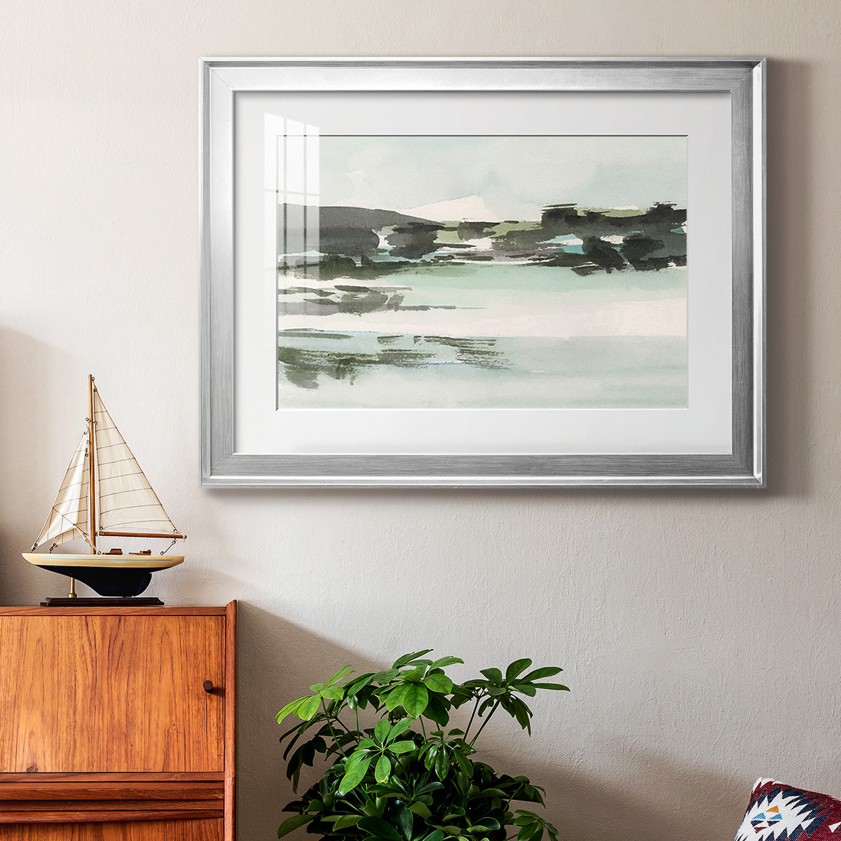 Turquoise Marsh II - Modern Framed Art Print