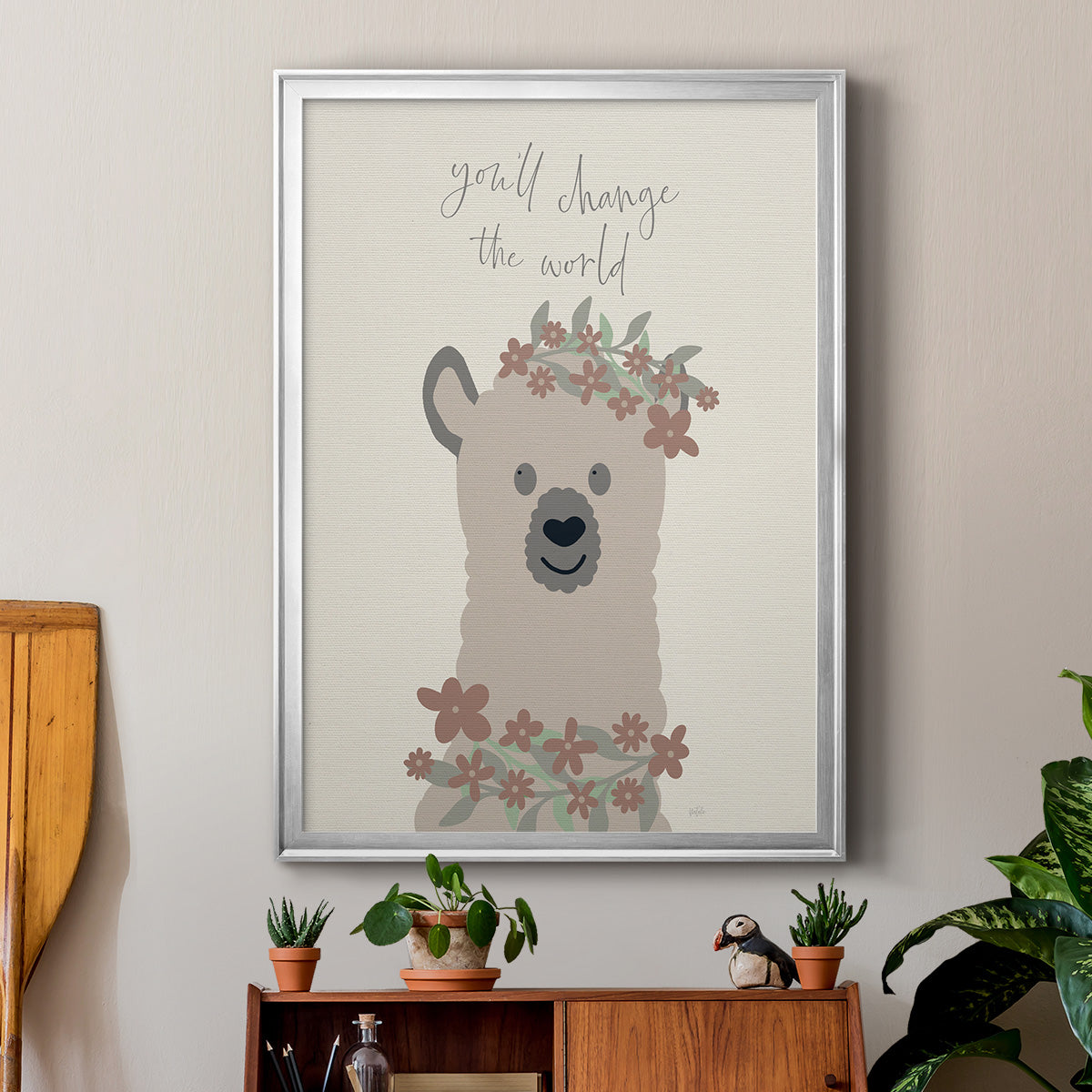 Change The World - Modern Framed Canvas Print