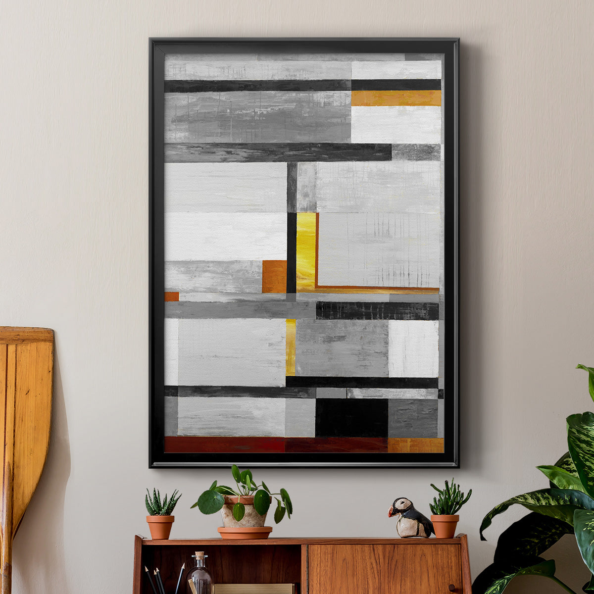 Retro Spectrum V7 - Modern Framed Canvas Print