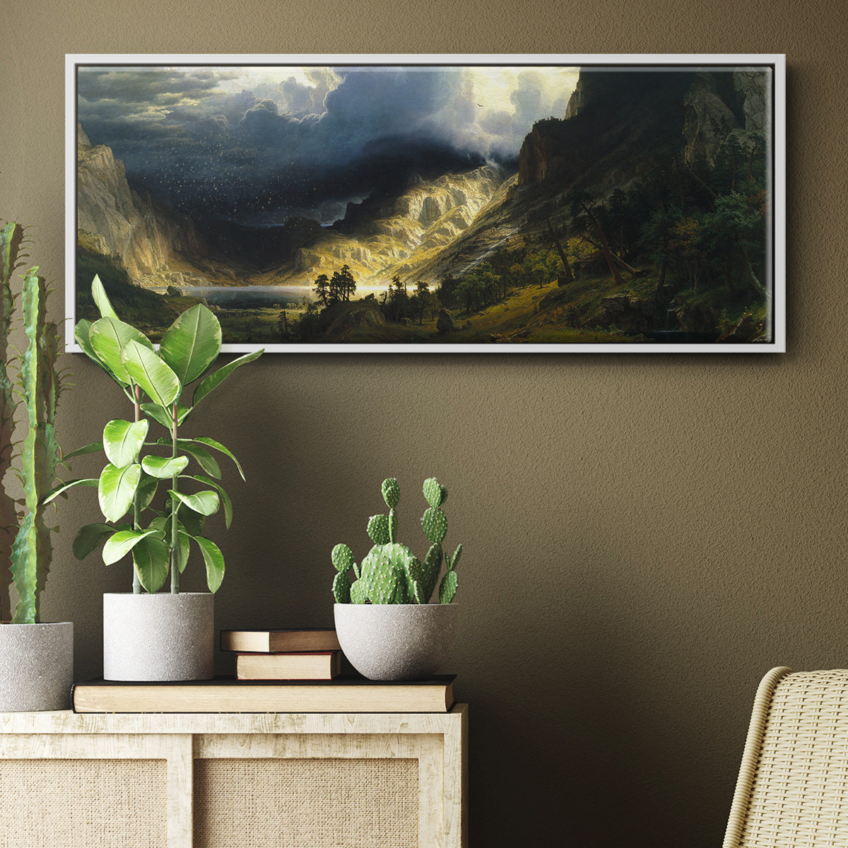 A Storm in the Rocky Mountains - Floater Framed Canvas Print