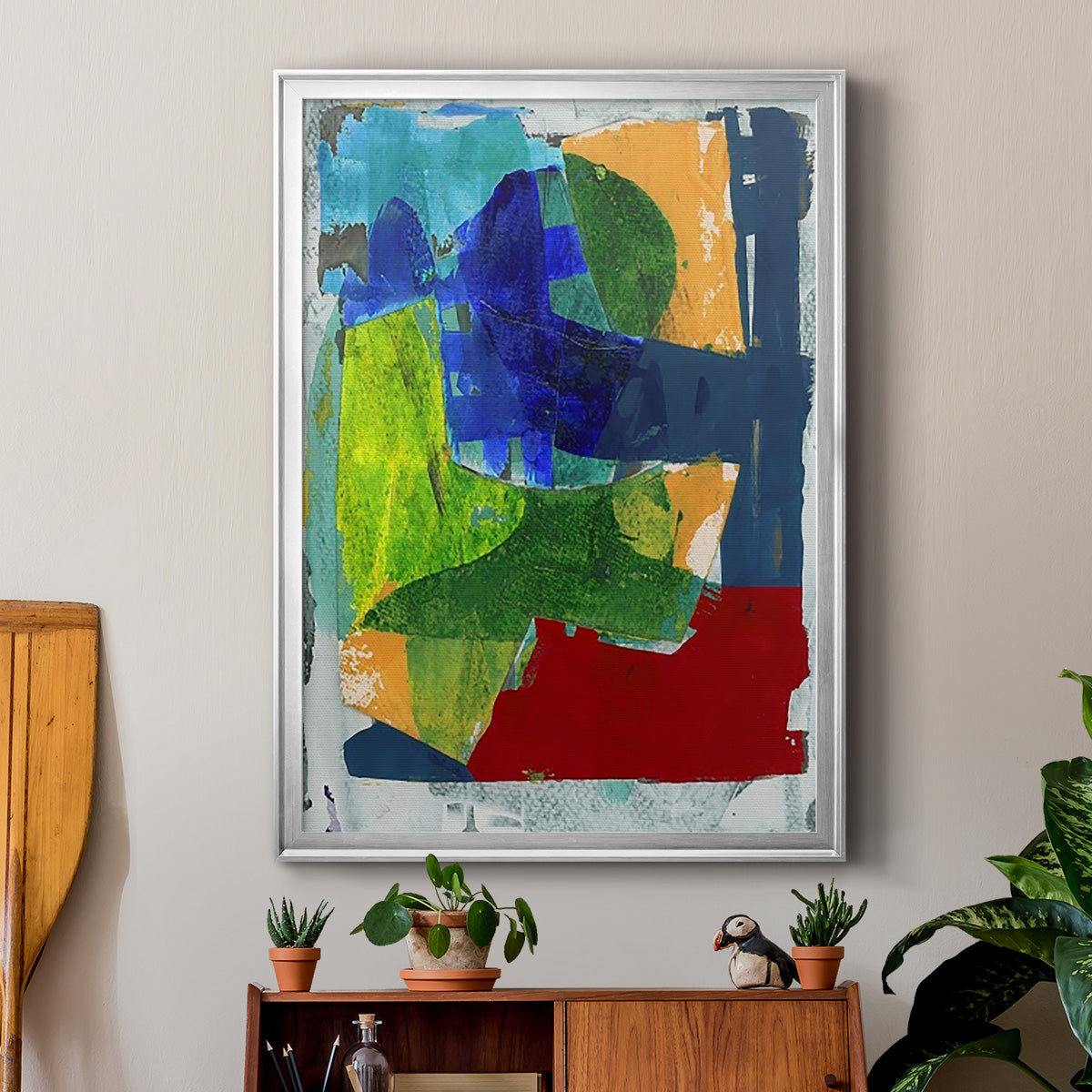 Brights Strokes II - Modern Framed Canvas Print