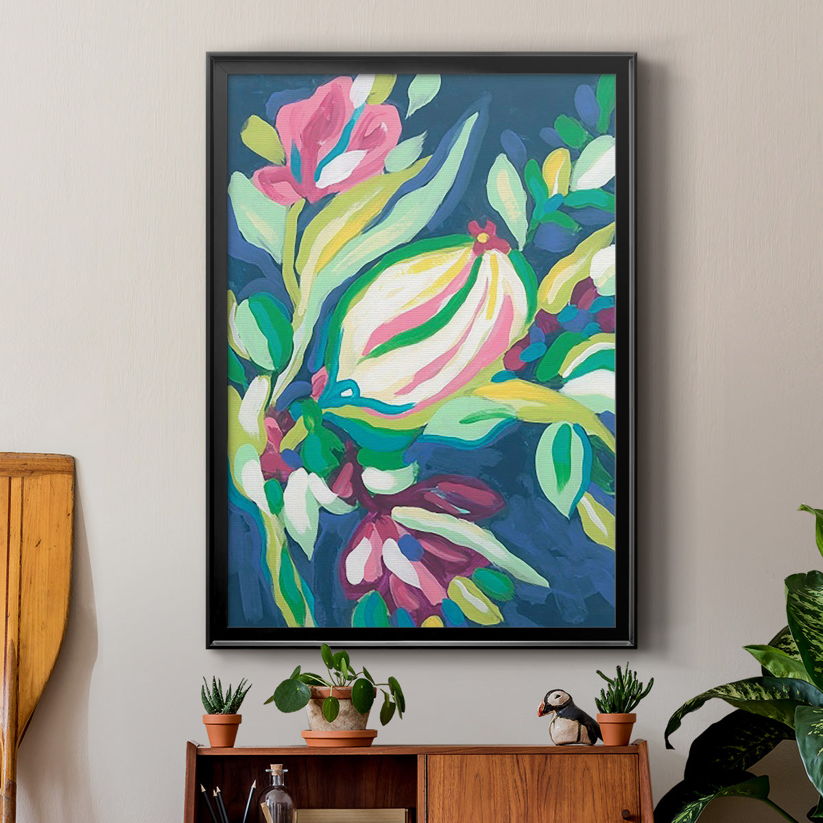 Blue Tropics III - Modern Framed Canvas Print