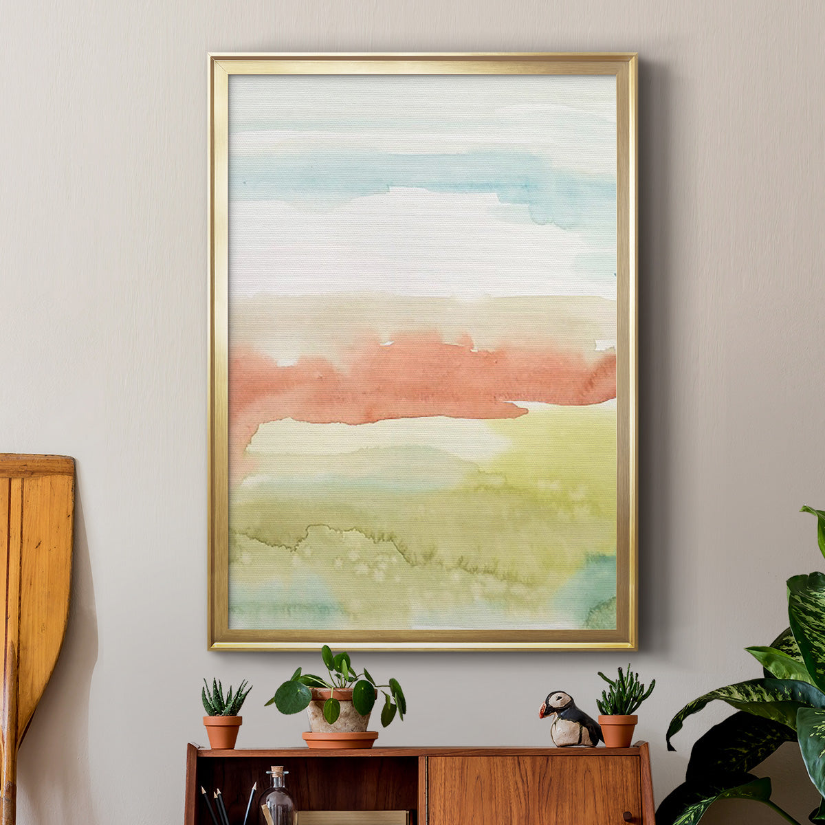 Blushing Sunrise II - Modern Framed Canvas Print