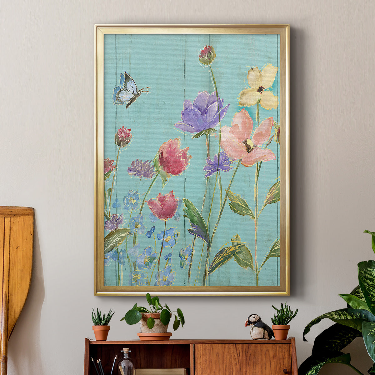 Wildflower Flutter III - Modern Framed Canvas Print