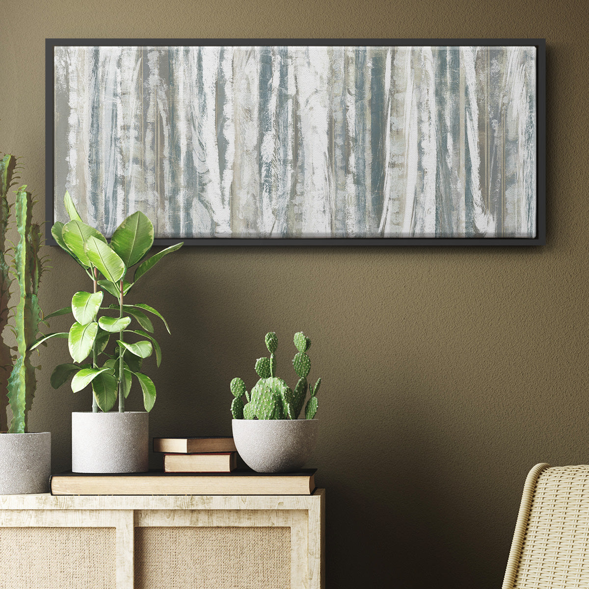 Treeline Strata I - Floater Framed Canvas Print