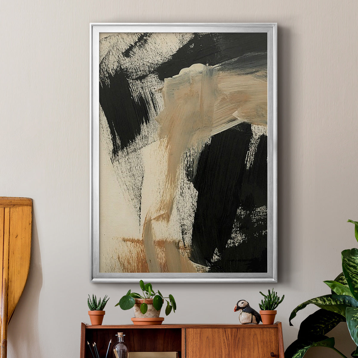 Baked Paintstrokes IV - Modern Framed Canvas Print
