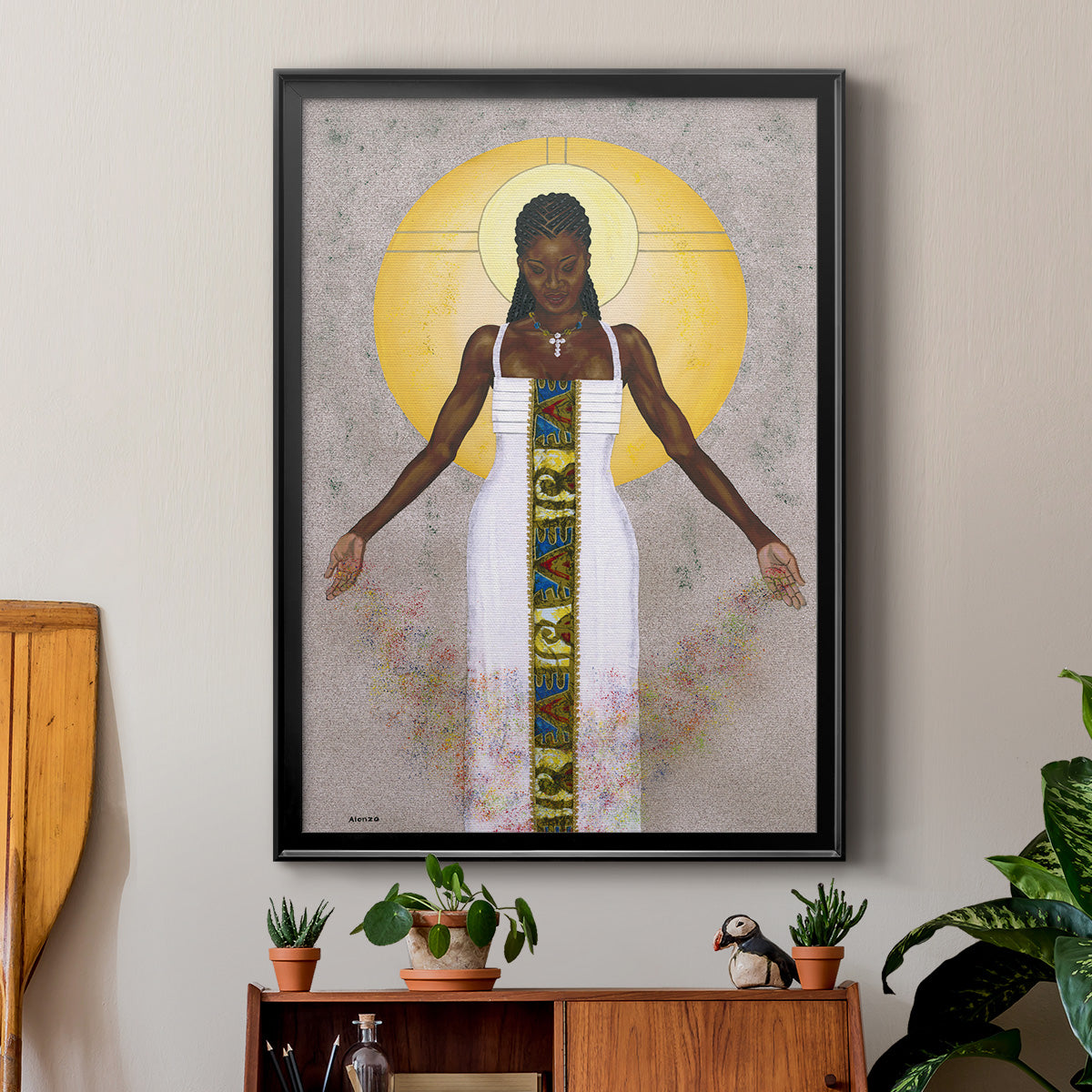 Her Peace - Modern Framed Canvas Print