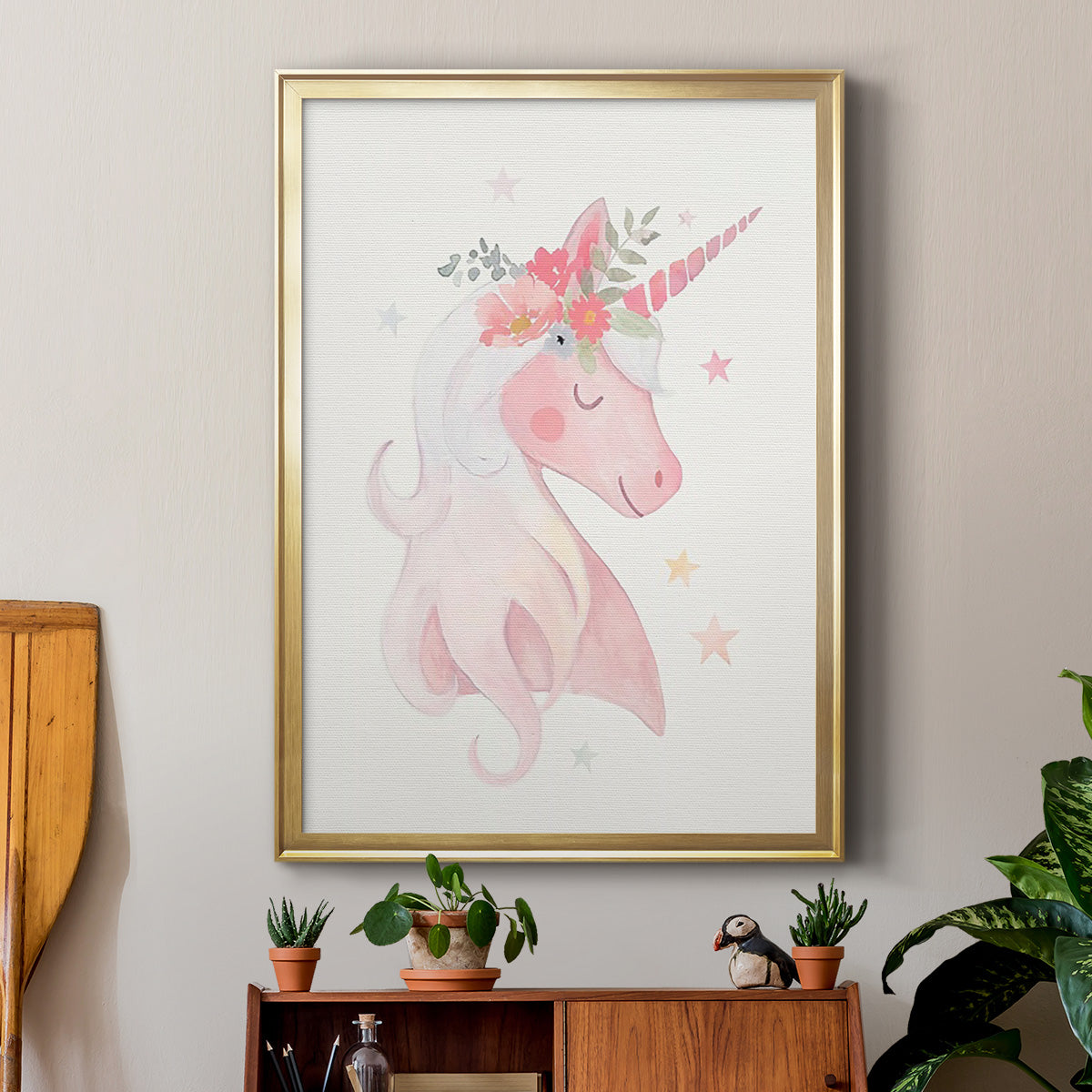 Sweet Unicorn II - Modern Framed Canvas Print