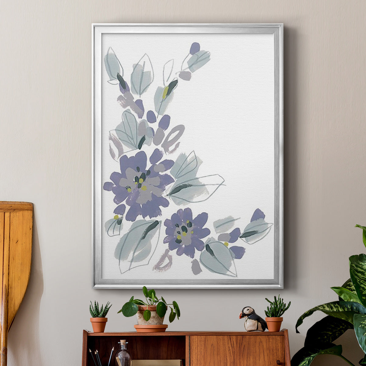 Periwinkle Patch III - Modern Framed Canvas Print