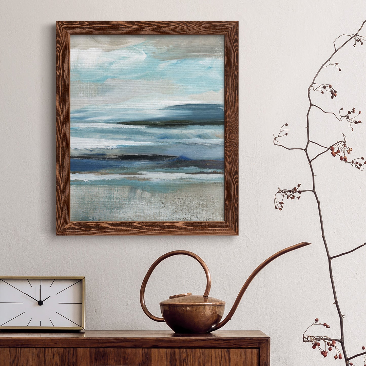 Distant Drama II - Barnwood Framed Canvas Print