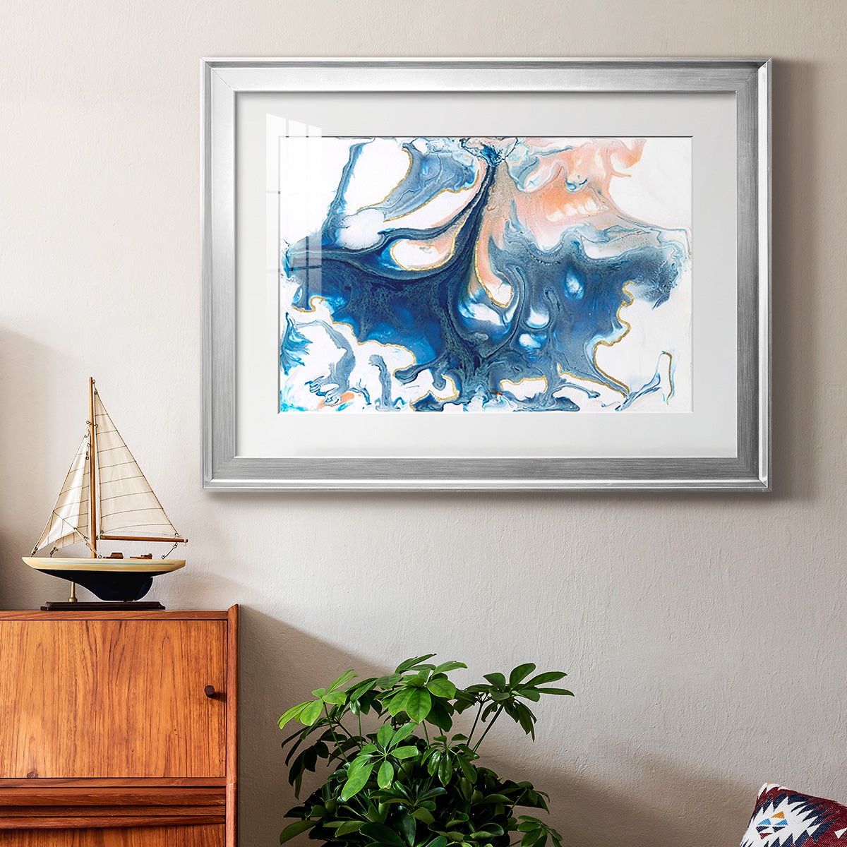 Dancing Blue I Premium Framed Print - Ready to Hang