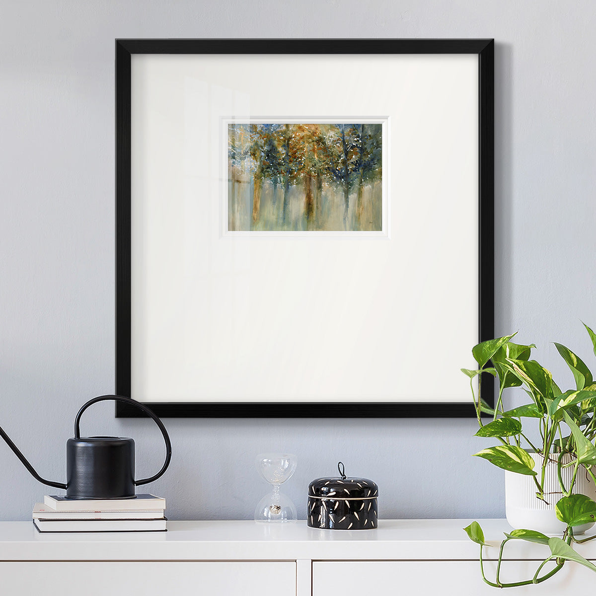 Rustic Leaves II- Premium Framed Print Double Matboard