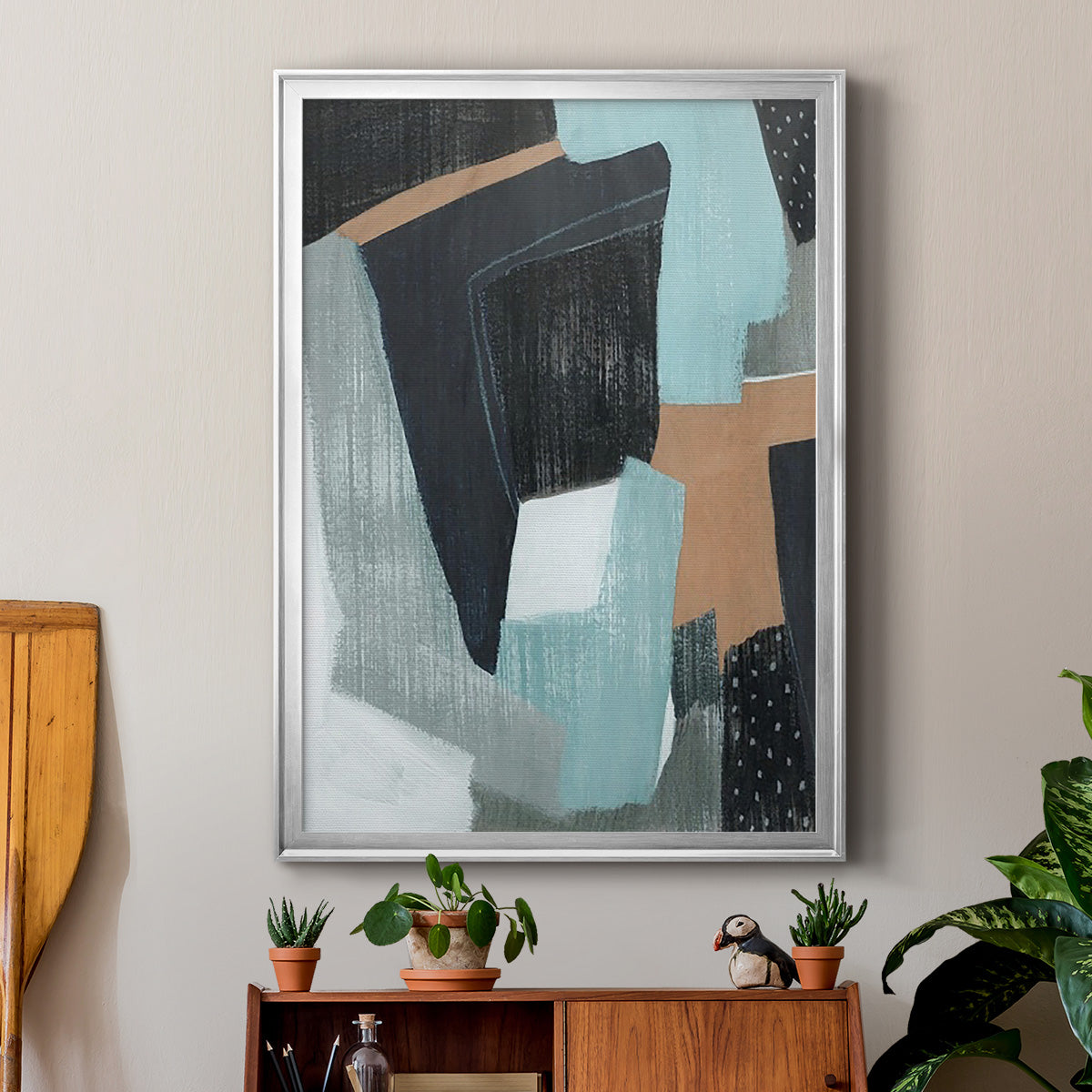 Tangerine Lagoon II - Modern Framed Canvas Print