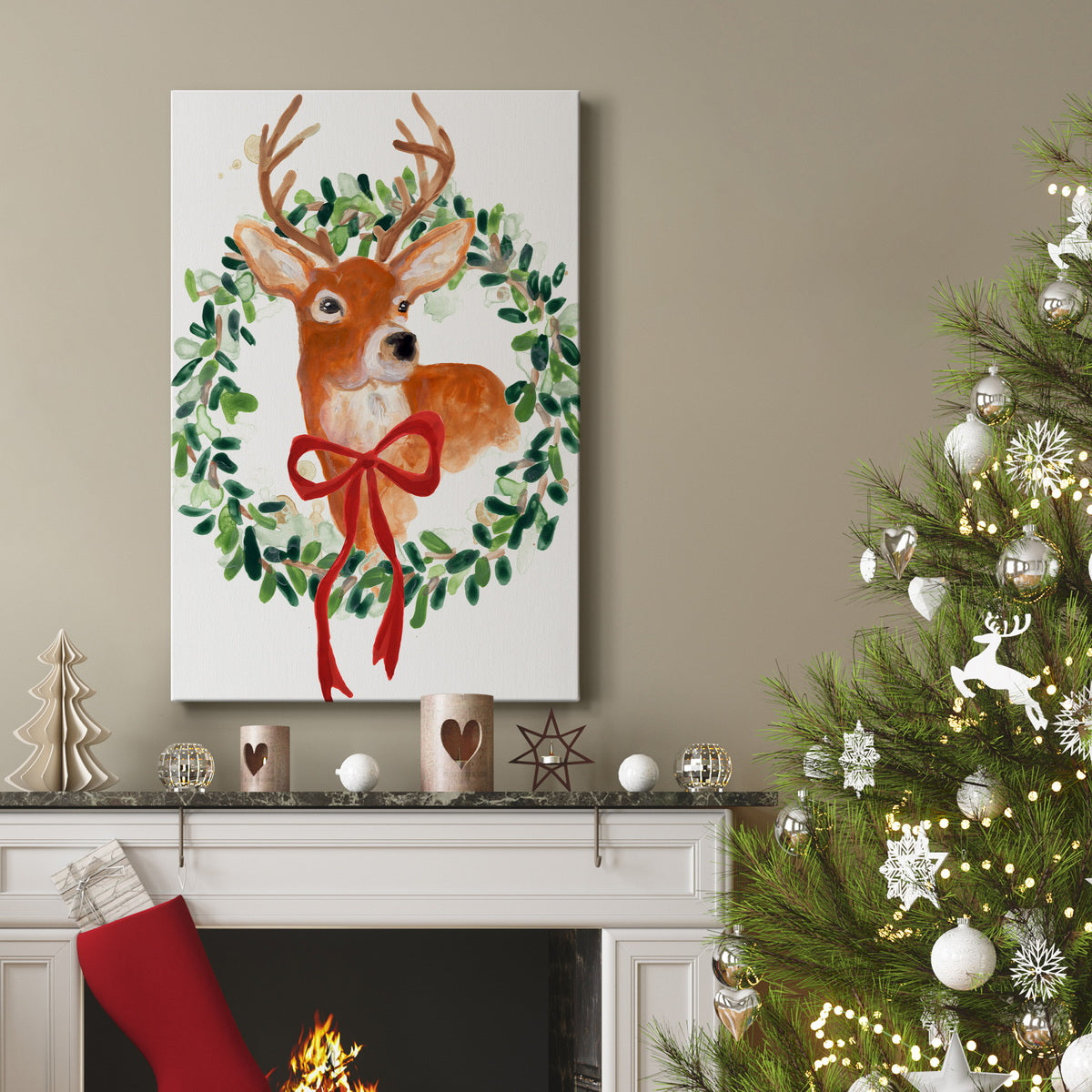 Woodland Holiday Collection B Premium Gallery Wrapped Canvas - Ready to Hang