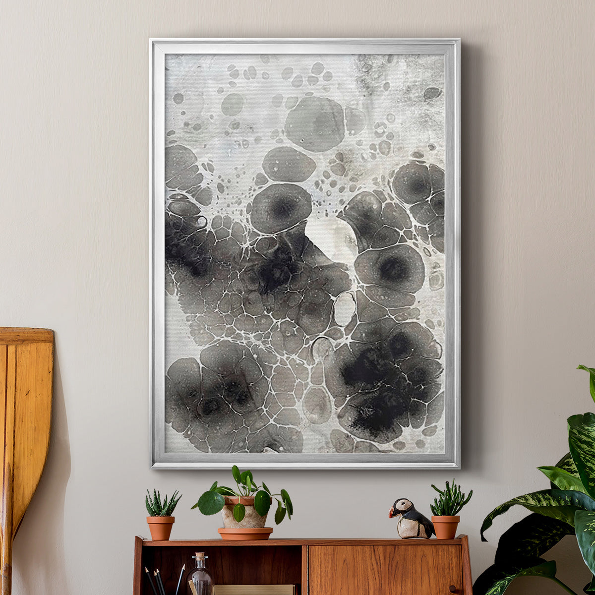 Marbling X - Modern Framed Canvas Print