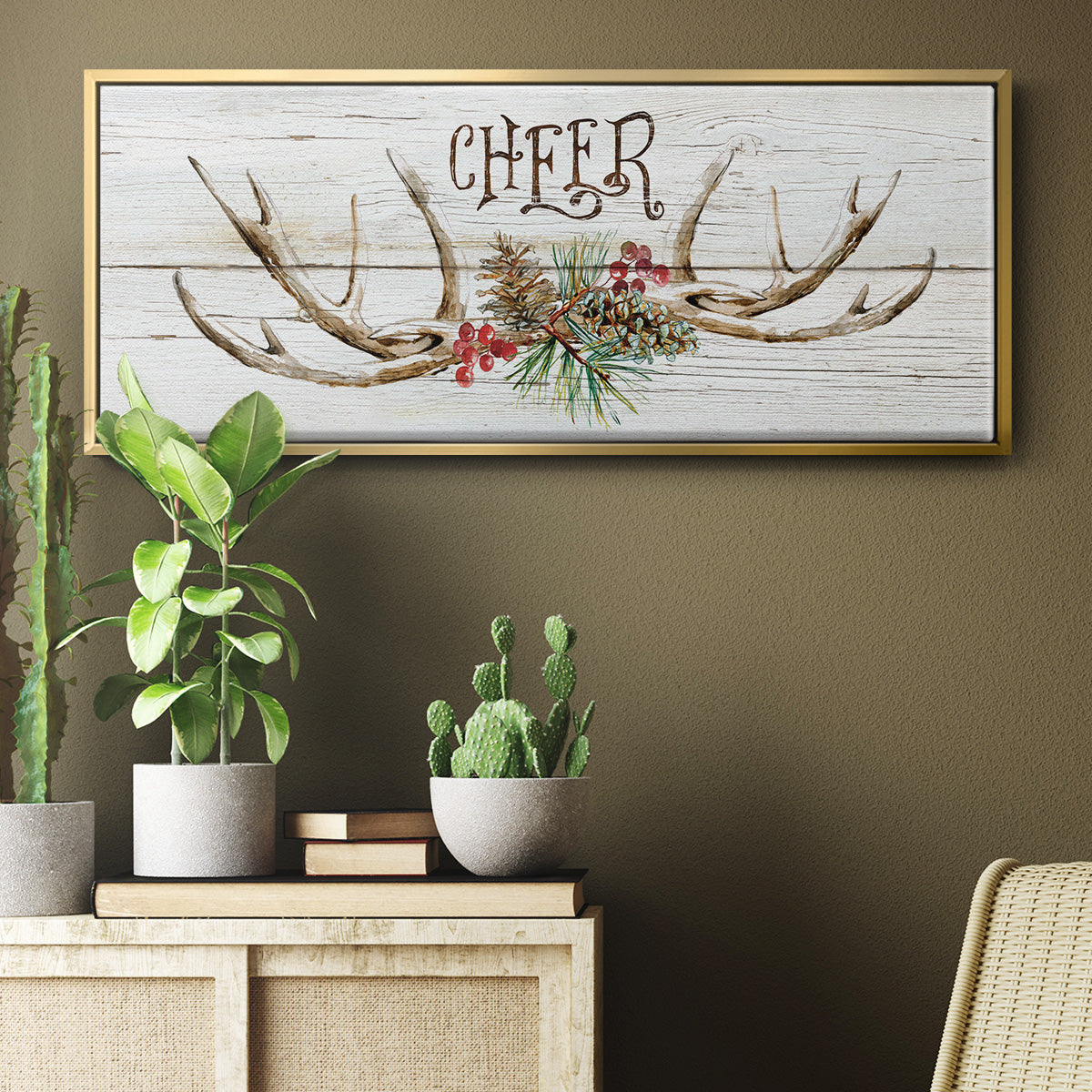Rustic Cheer - Floater Framed Canvas Print