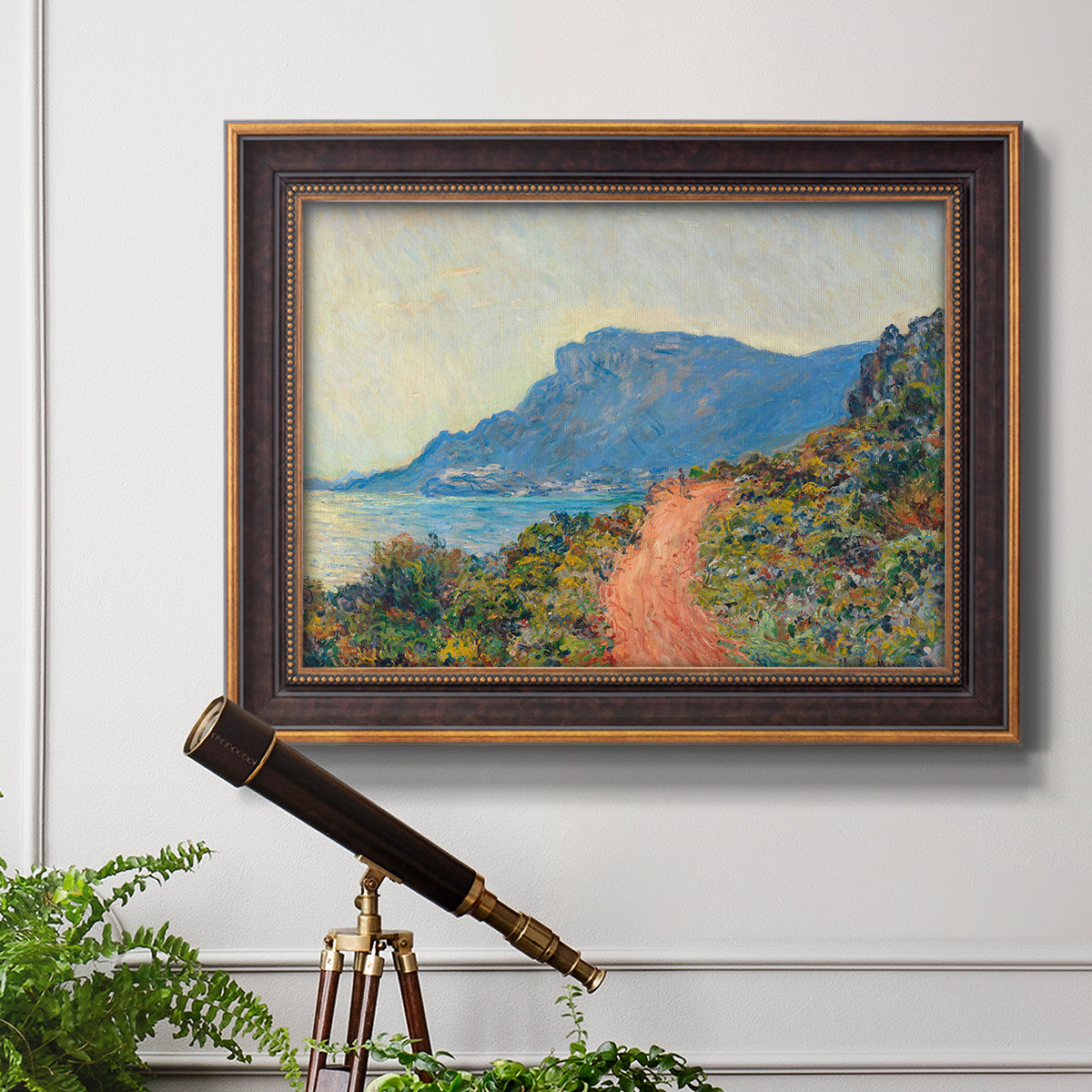 Affiche La Corniche près de Monaco Peinture - Ornate Framed Canvas Print