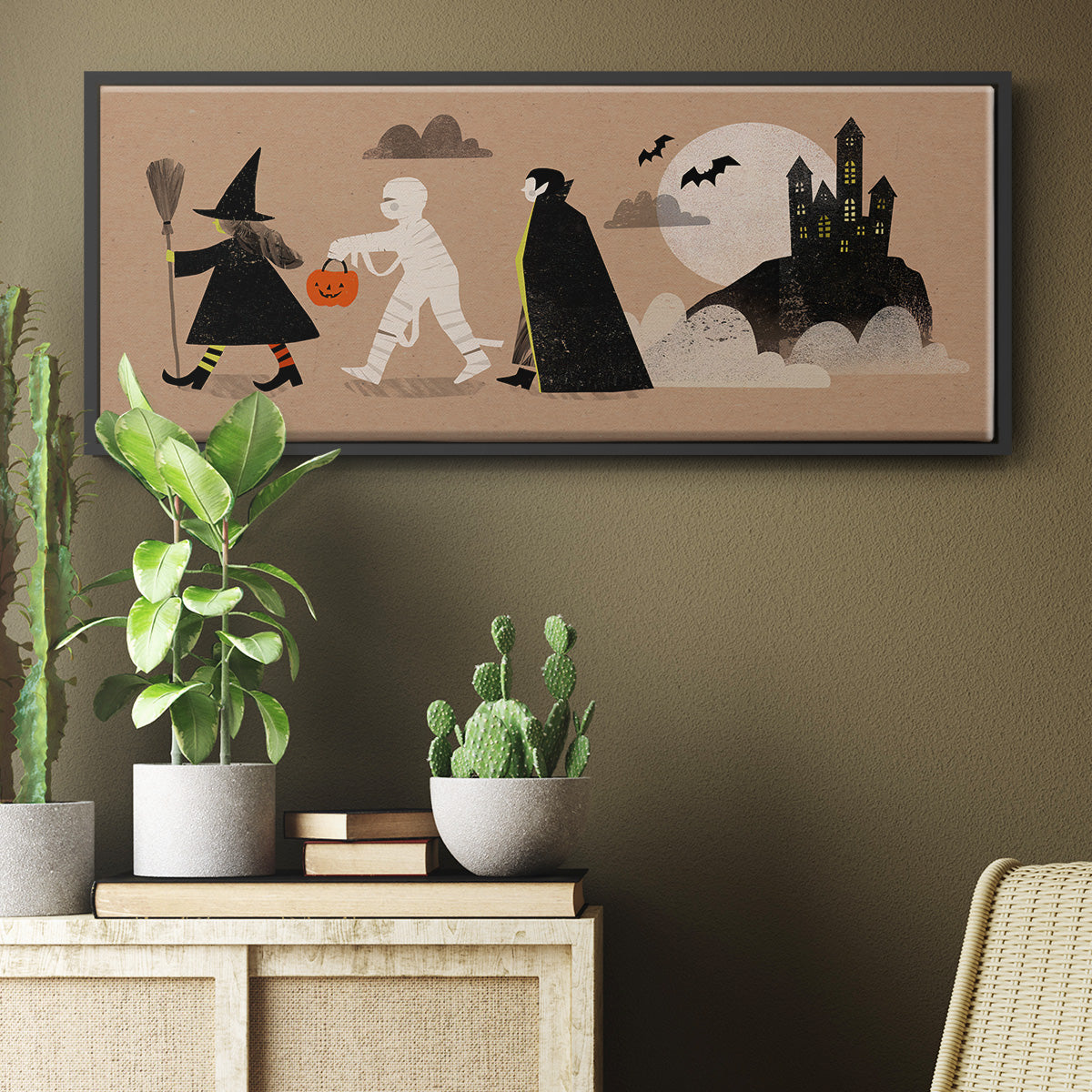 Graphic Halloween Collection D - Floater Framed Canvas Print