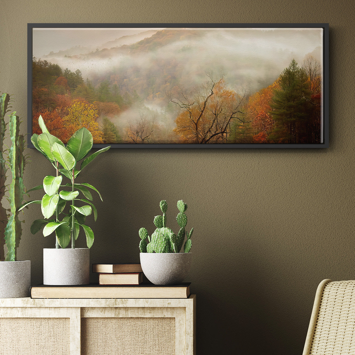 Photography Study Autumn Mist - Floater Framed Canvas Print