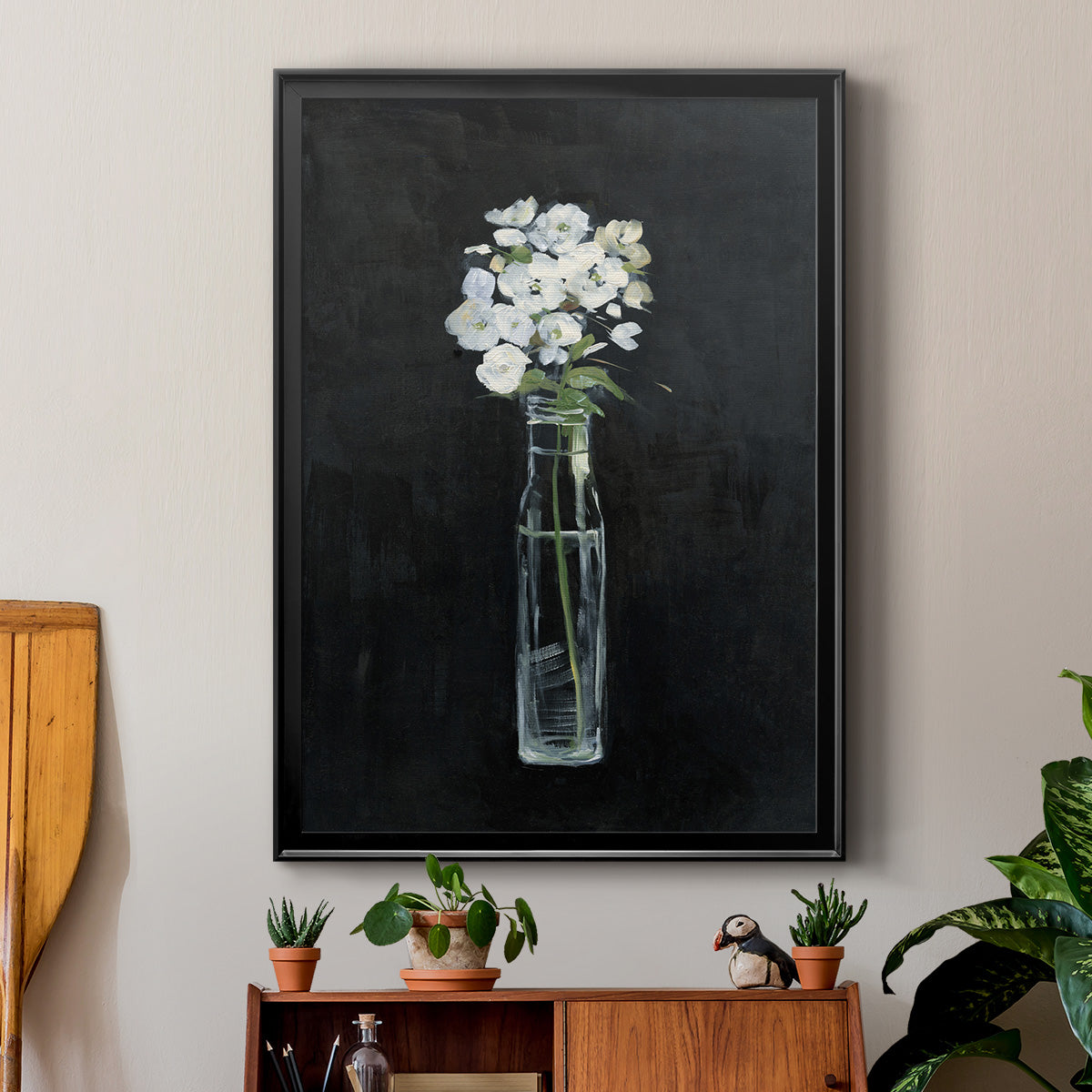Sophisticated Farm Floral - Modern Framed Canvas Print