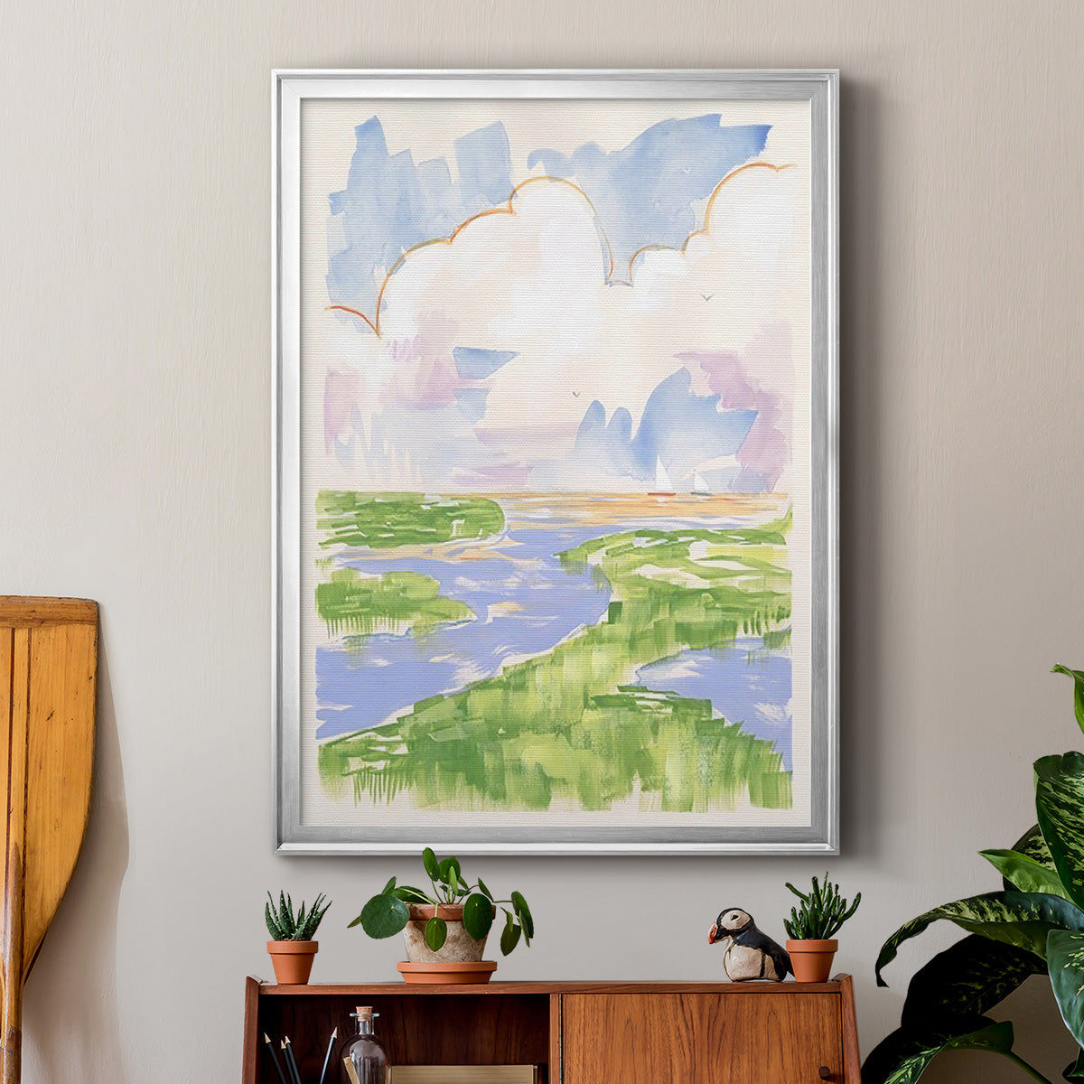 Low Country River Vista II - Modern Framed Canvas Print