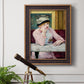 Impressionist portrait scene with plum brandy by Édouard Manet in an ornate bronzed mahogany wood frame displayed in a light-toned interior setting.