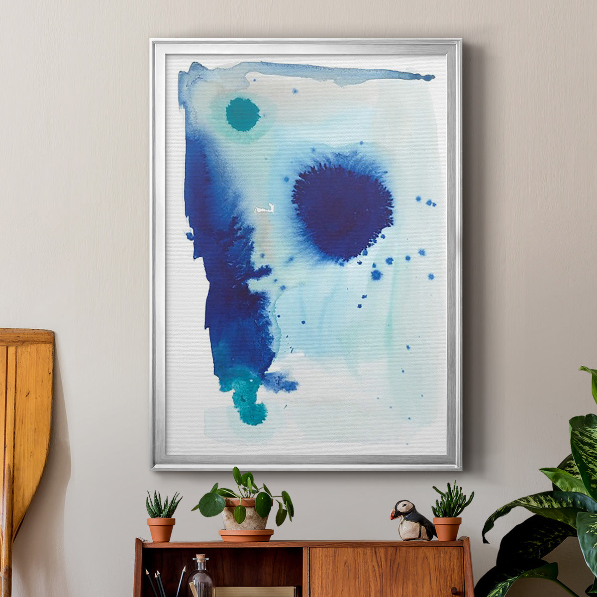 Spare Blue II - Modern Framed Canvas Print