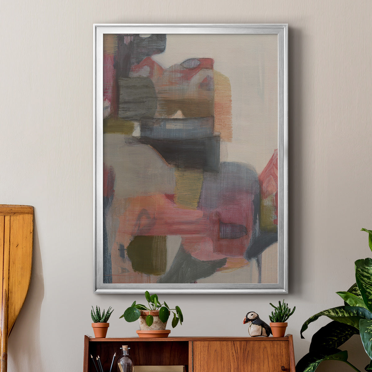 Geranium & Ginger - Modern Framed Canvas Print