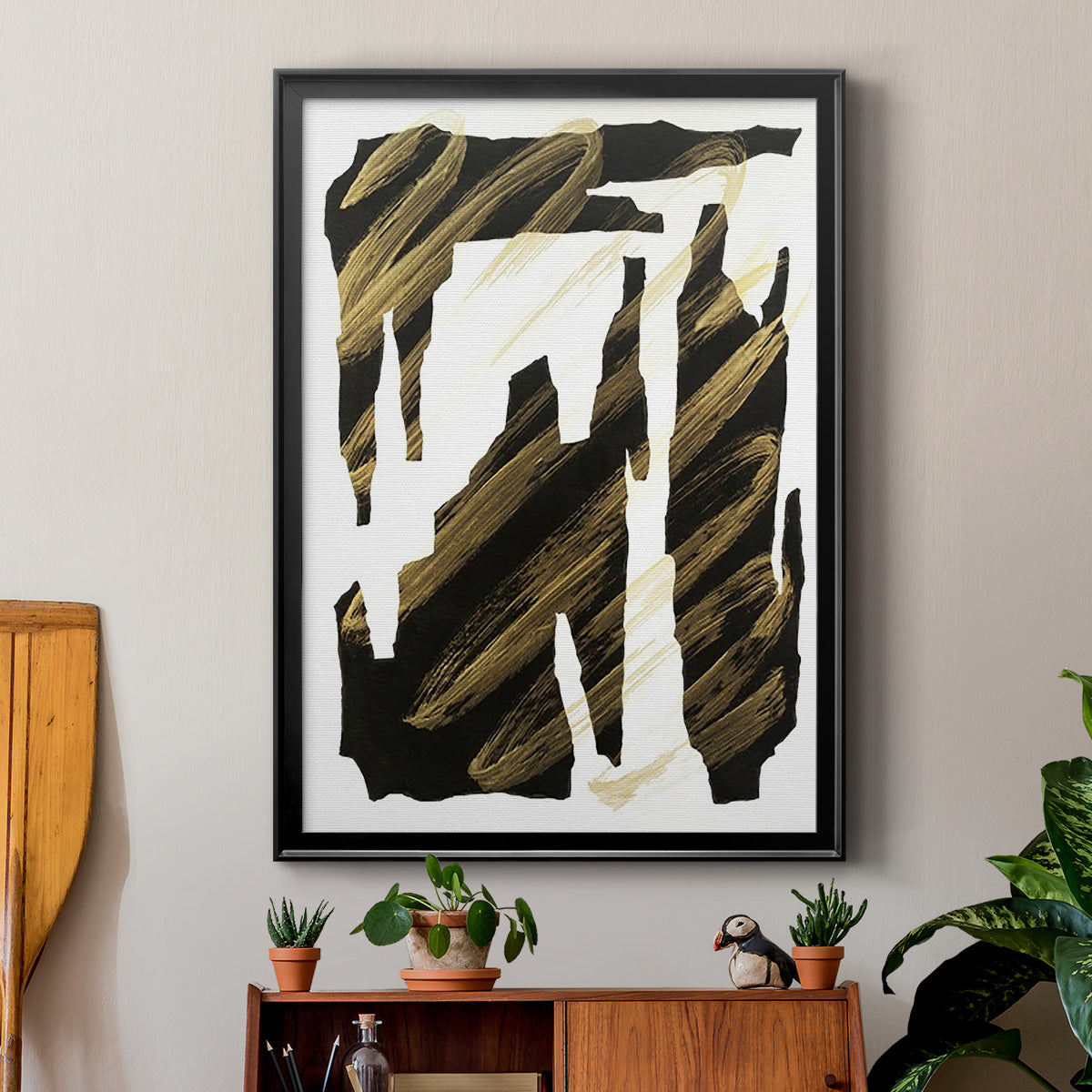 Onyx Obelisks IV - Modern Framed Canvas Print