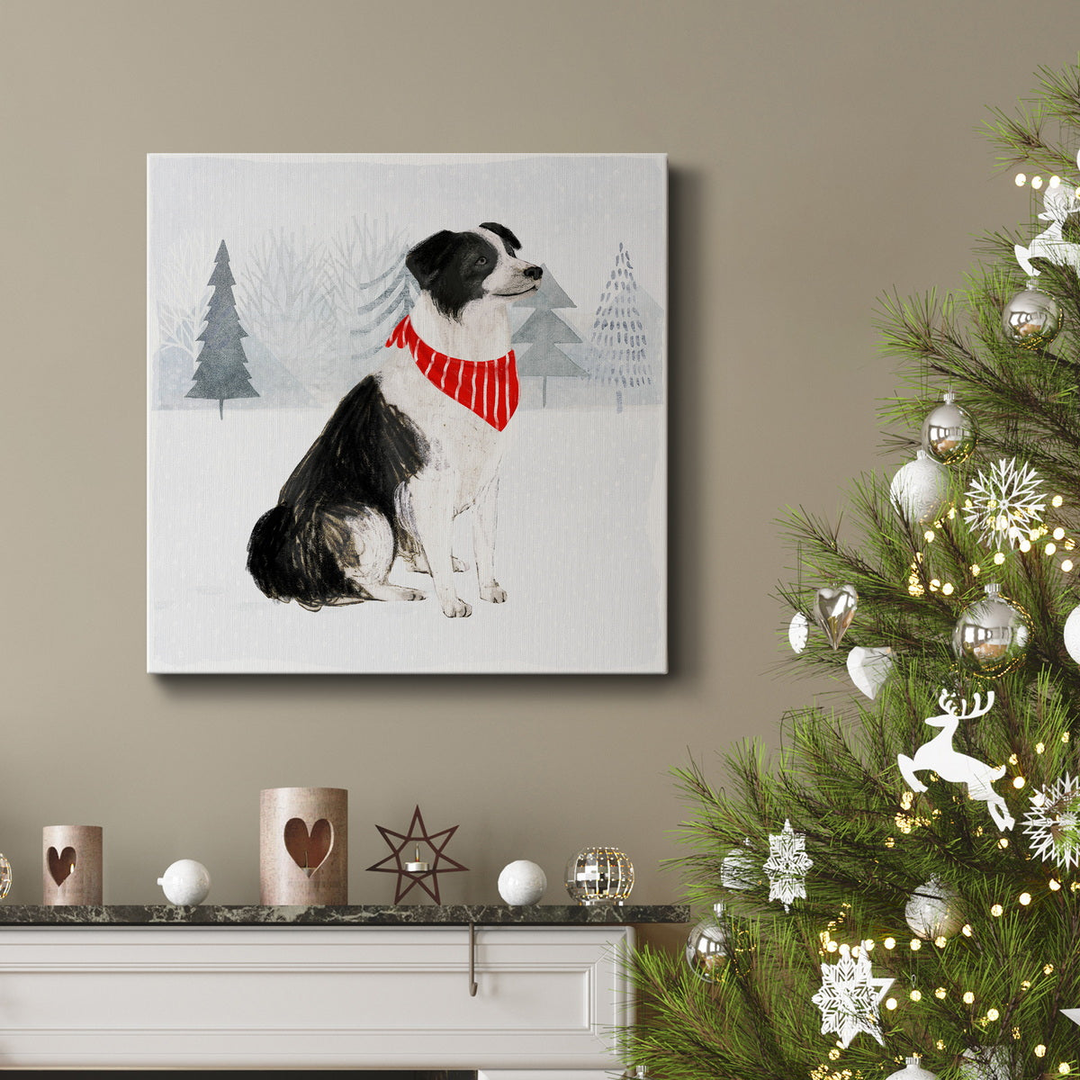 Christmas Cats and Dogs II-Premium Gallery Wrapped Canvas - Ready to Hang