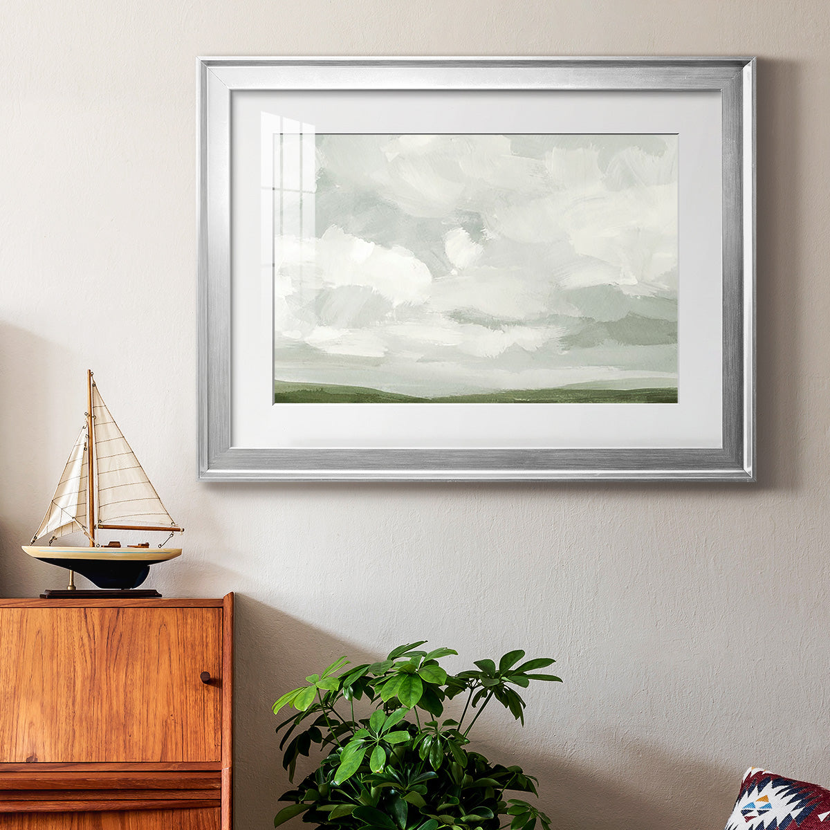 Gray Stone Sky IV Premium Framed Print - Ready to Hang