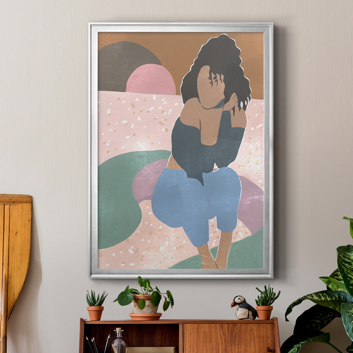 Curly Lady II - Modern Framed Canvas Print