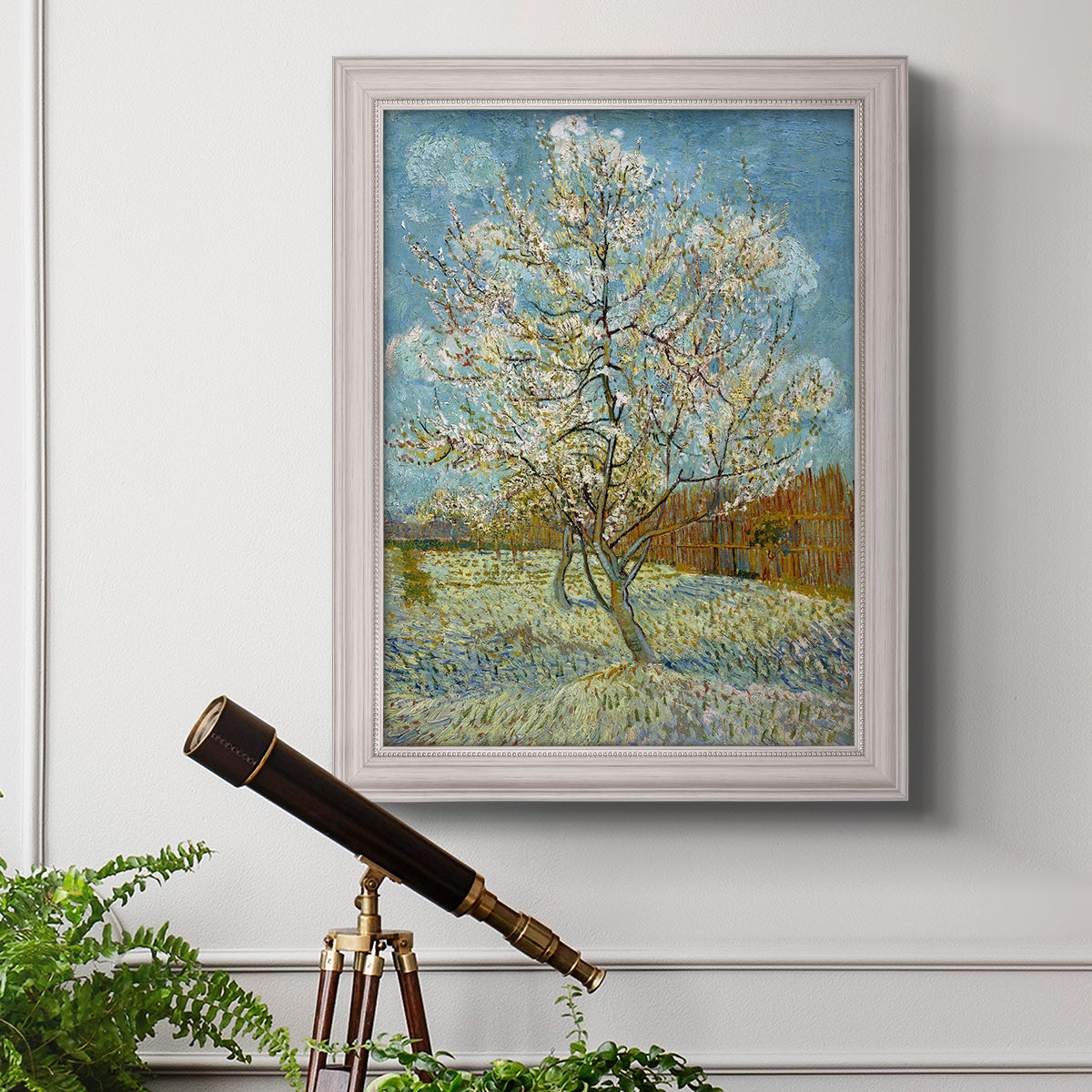  The Pink Peach Tree - Ornate Framed Canvas Print