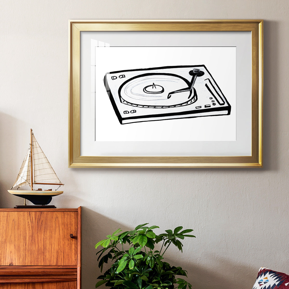 Vinyl Sketch Premium Framed Print - Ready to Hang