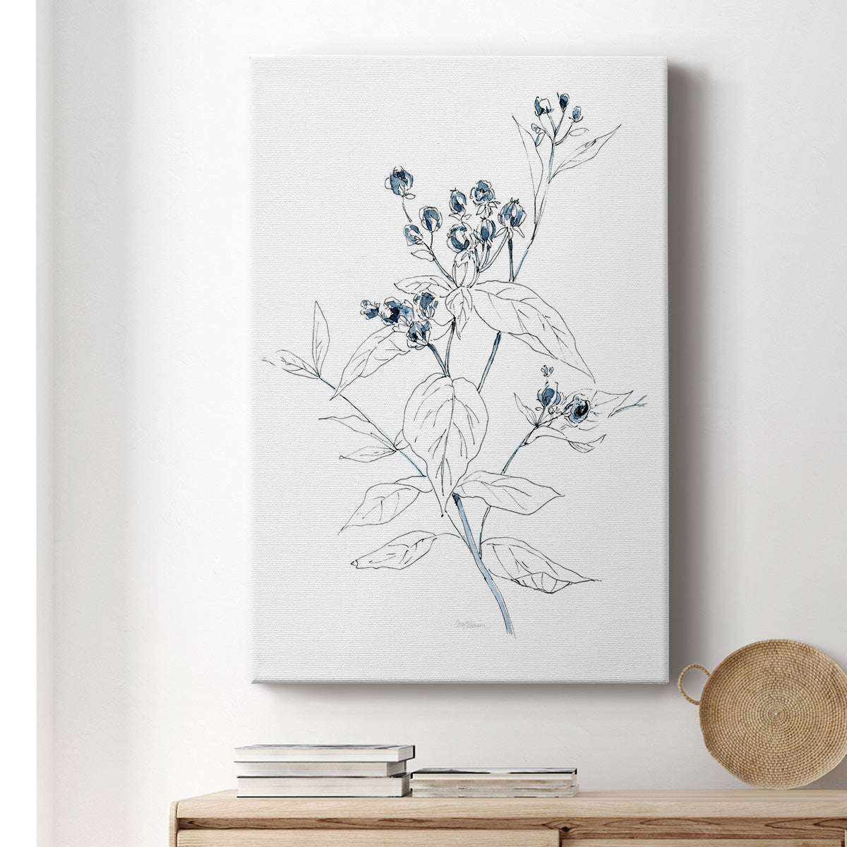 Indigo Sketch I Premium Gallery Wrapped Canvas - Ready to Hang